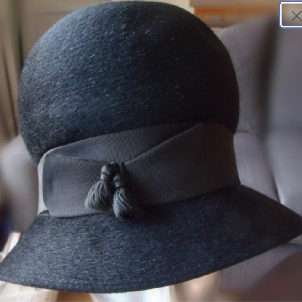 Vintage Cloche Hat Sonni California Black Hat